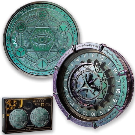Dice 2025 Random Dice King Set, Mystical Omni Magic Circle, Green and Purple Chameleon