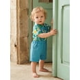 thumbnail image 5 of BemeyourBBs Toddler Baby Boy Gentleman Church Outfit Infant Baby Boys Summer Clothes Short Sleeve Button Down Bowtie Shirt Suspender Shorts Overalls Set Toddler Boy Summer Holiday Beach Outfit, 5 of 9