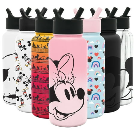 

Simple Modern Disney 32 Ounce Summit Water Bottles with Straw Lid - Vacuum Insulated 18/8 Stainless Steel Flask - Minnie on Blush