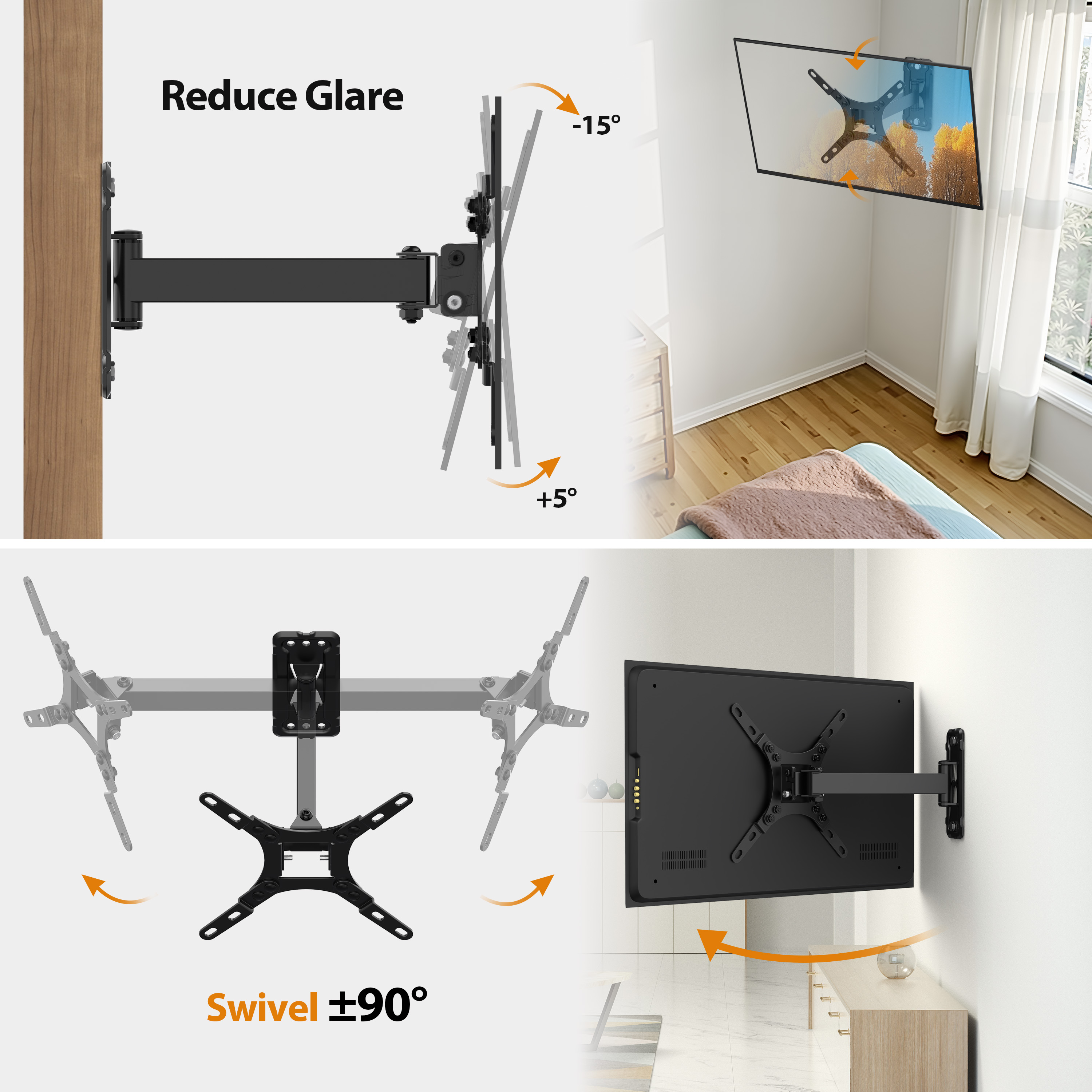 USX MOUNT Full Motion TV Wall Mount 13-42 Inch, 55 lbs photo 2