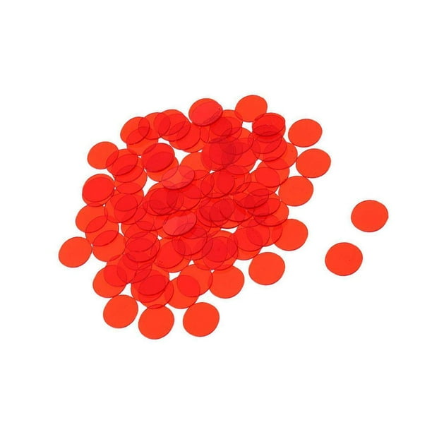 300 Pieces Translucent Bingo Chip 3/4 Inch Bingo Chips Markers 300 for Bingo Game Cards Red