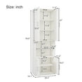 thumbnail image 6 of Queen Size Murphy Bed with 1 Side Cabinet Storage Shelf, 68-inch Cabinet Bed Folding Wall Bed with Desk Combo Perfect for Guest Room, Study, Office,White, 6 of 6