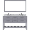 thumbnail image 4 of Caroline Estate 60" Double Bath Vanity in Gray with White Marble Top and Round Sinks with Matching Mirror, 4 of 6