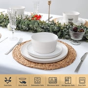 Onader Dinnerware Sets for 6, 18 Piece Plates and Bowls Dish Set, Kitchen Dinner Ware Dining Dishware, Microwave & Dishwasher Safe - Speckled White