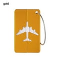 thumbnail image 1 of Reusable Metal Travel Luggage Tags Aluminium Suitcase Labels with Ropes Bag Tag Stainless Steel Loop Name ID Card for Suitcase gold, 1 of 6