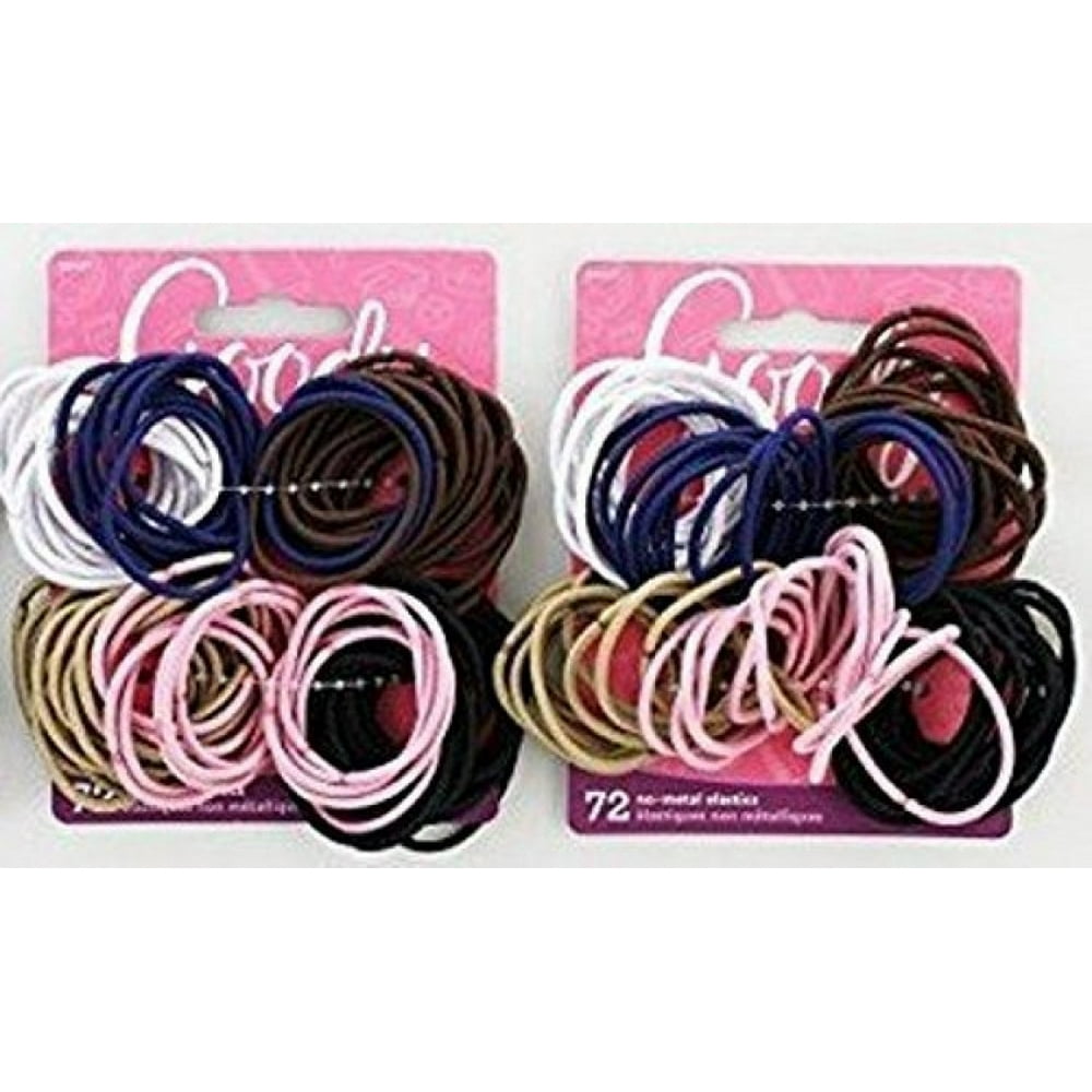 Goody Goody Ouchless Elastic Ponytail Holders Gentle, No Metal 09427 [2 Pack of 72] Basic