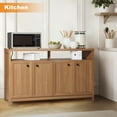 thumbnail image 6 of Buffet Cabinet Sideboard Pantry Kitchen Cabinet with Extra Thick MDF Panel Frame, Credenza Storage Cabinet for Kitchen Dining Room Living Room, Natural Walnut (4 Doors), 6 of 9