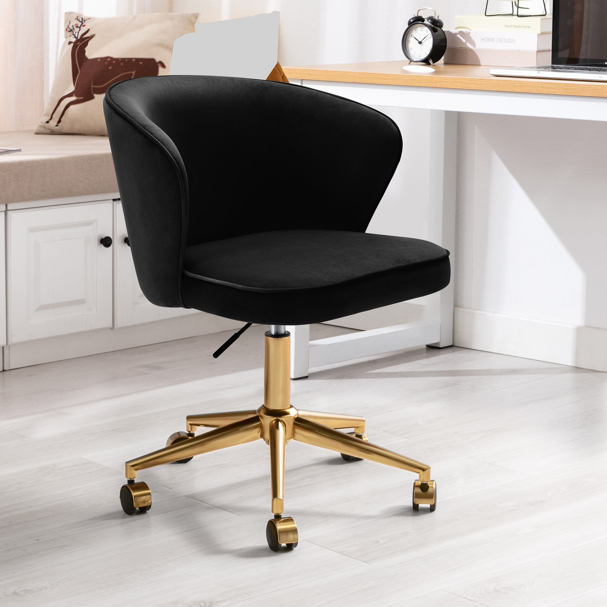 ONEVOG Velvet Accent Office Chair Adjustable Swivel Vanity Task Chair