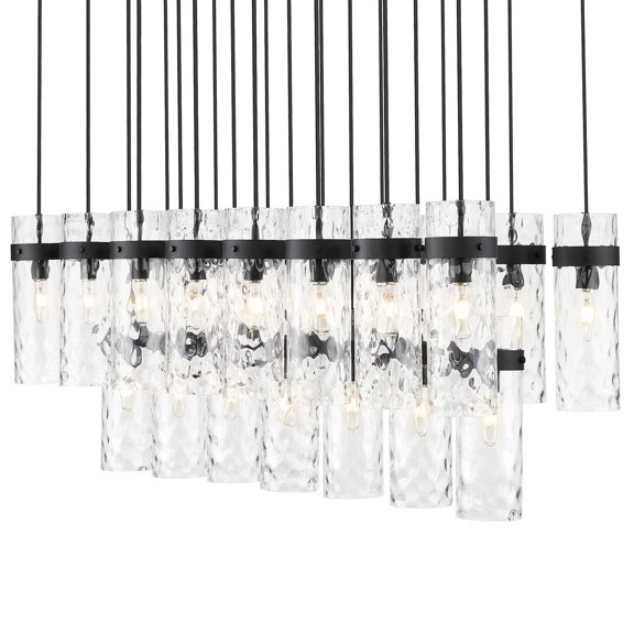 Z-Lite 7002P5-23L Fontaine 23 Light 55" Wide Linear Chandelier - Black