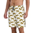 thumbnail image 2 of Wukai Leopard Print Print Beach Trunks with Compression Liner Swimsuit Quick Dry Beach Sports Shorts with Pocket-Large, 2 of 6