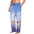 thumbnail image 6 of Sigee Lavender Fields Under Blue Sky print Men's Pajama Pants Lounge Sleep Bottoms with Elastic Waistband and Pockets-Small, 6 of 6