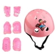 thumbnail image 1 of 7pcs / Set de Casco de Patinaje de Niños + Sistema de Protección 3 Pares de Almohadilla de + Cojín de Codo + Guardia de Muñeca Rosado Cola Patín de ruedas, 1 of 8