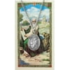 Pewter Saint St Luke Medal with Laminated Holy Card, 1 1/16 Inch