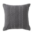 thumbnail image 2 of VCNY Home Dublin Cable Knit Square Decorative Throw Pillow, 18" x 18", Grey, 2 of 5