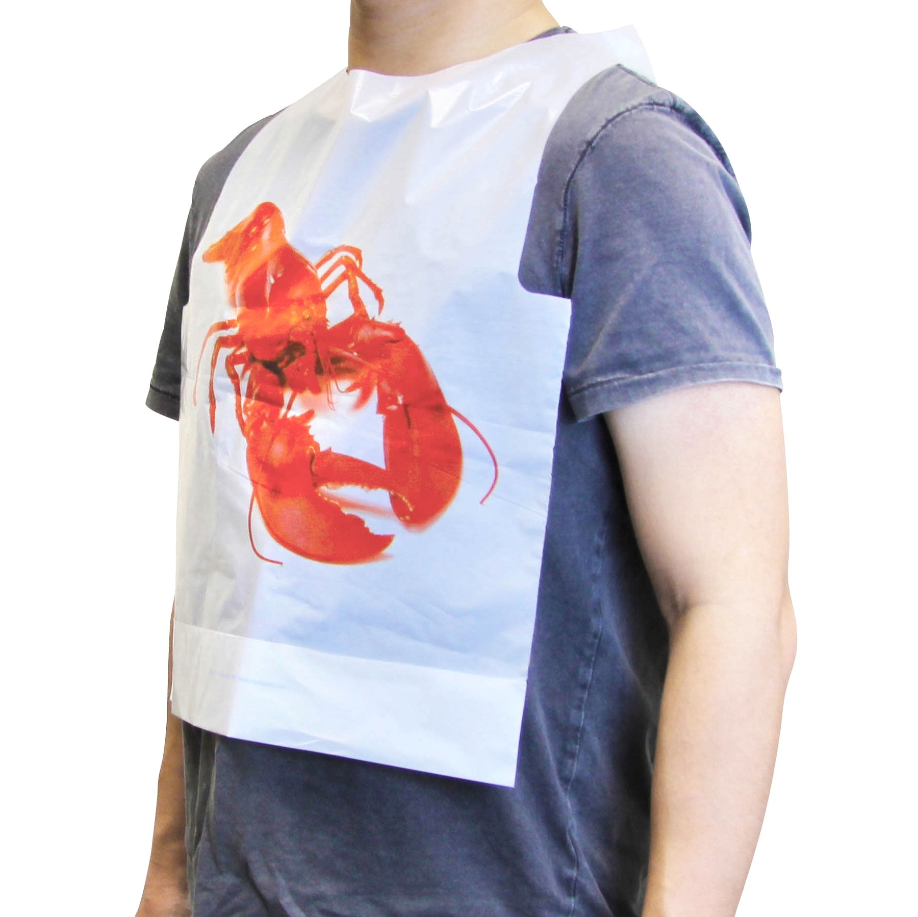 [500 Pack] Disposable 20 Inch Adult Poly Lobster Bibs to Protect Clothes, for Crab Feasts, Seafood Restaurants, Crawfish Parties and Special Events