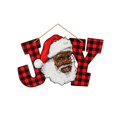 thumbnail image 2 of Lssam Black Santa Decorations and Ornaments, Wall Hanging Wooden Joy Sign, African American Christmas Decor with Red Buffalo Plaid for Indoor Outdoor Holiday Home Decor, 2 of 6
