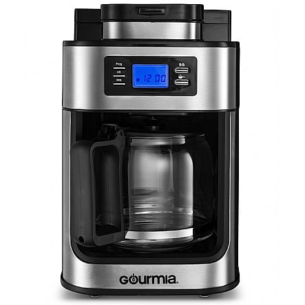 Gourmia 12-Cup Grind & Brew Coffee Maker with Integrated Grinder Black