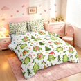 thumbnail image 2 of Manfei Cute Frog 7 Pieces Full Size Bedding Sets,Traditional Christmas Tree Santa Hat Full Size Bed in a Bag,Green White,Polkadot Reversible, 2 of 6