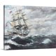 thumbnail image 1 of Cuadro lienzo pintura clásica de fragata americana en mar agitado, decoración náutica vintage horizontal en tela canvas, 1 of 7
