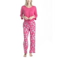 Hanes Women's Butter Knit 3/4 VNeck Sleep Top and Pajama Pant Lounge