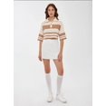 thumbnail image 2 of Striped Crop Sweater with Polo Shirt Collar, 2 of 5