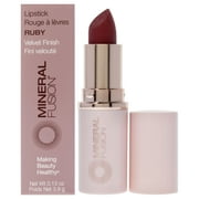Mineral Fusion Lipstick Ruby, Bright Red, 0.13 oz, Smudge-Free, Long Lasting