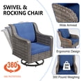 thumbnail image 2 of 3-Piece Patio Swivel Glider Bistro Set, Wicker Outdoor Chairs with Cushions (2), Side Table, High Back All-Weather Rattan Furniture for Porch Backyard, 2 of 7