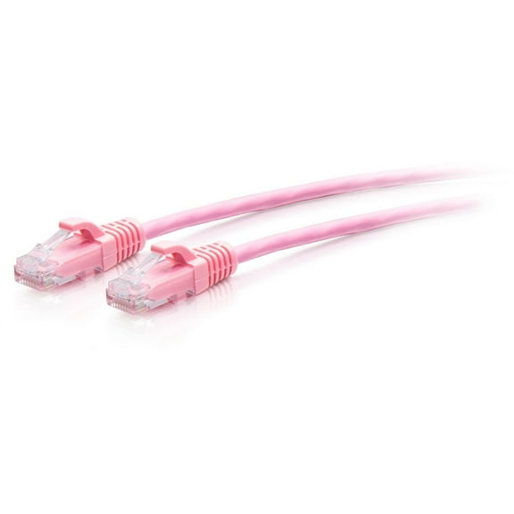 C2G 5ft Cat6a Snagless Unshielded UTP Slim Ethernet Patch Cable Pink C2G30197