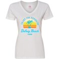 thumbnail image 3 of Inktastic Summer Enjoy the Sunshine Delray Beach Florida in Blue Women's V-Neck T-Shirt, 3 of 5