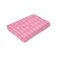 thumbnail image 4 of Pink Hearts Love Checkered Throw Blanket, Super Soft Anti-Pilling Flannel Bed Blankets, 60"x50", 4 of 8