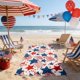 thumbnail image 5 of Toalla de playa patriótica de EE. UU. – Toalla grande de poliéster de secado rápido para piscina, natación, camping y baño – Diseño vintage de la bandera estadounidense para verano, Día de la Indep, 5 of 6