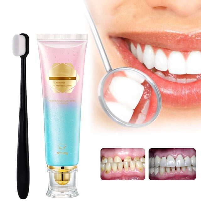 Pasta de dientes 100g | Fórmula de bicarbonato de sodio Intensive Stain Remover - Blanqueador y Aliento Fresco - Limpiador de espuma natural para el sarro, la caries dental, las encías sanas |