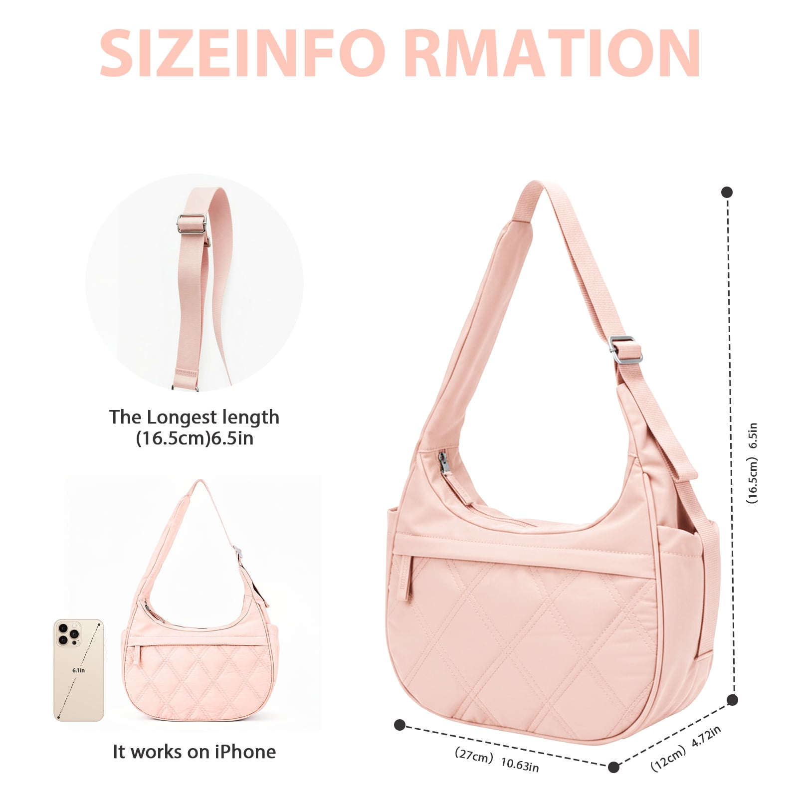 DEFAHN Puffy Quilted Tote Bag for Women, Soft Nylon Crossbody Bag with Zipper Pockets, Large Lightweight Carryall Hobo Handbag for Work Travel School, Gift Idea