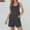 Dark Gray, variant on Women's Jumpsuit with Adjustable Belt Summer Soft Jumpsuit with Pocket Sleeveless Wide Leg Solid Color Short Romper for Casual