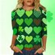 thumbnail image 1 of Uootdi St Patricks Day 3/4 Sleeve Shirt for Women Plus Size Funny Cute Saints Patrick's Tops Lucky Irish Shamrocks Printed Outfit Gift, 1 of 6
