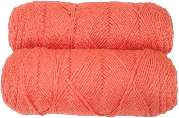 Knitsilk 100% Merino Wool Yarn-Peach| 200+ Yards| 100gx5 Count |500 Grams |Friendly Handcrafted Material for Knitting, Crochet, and & Weaving