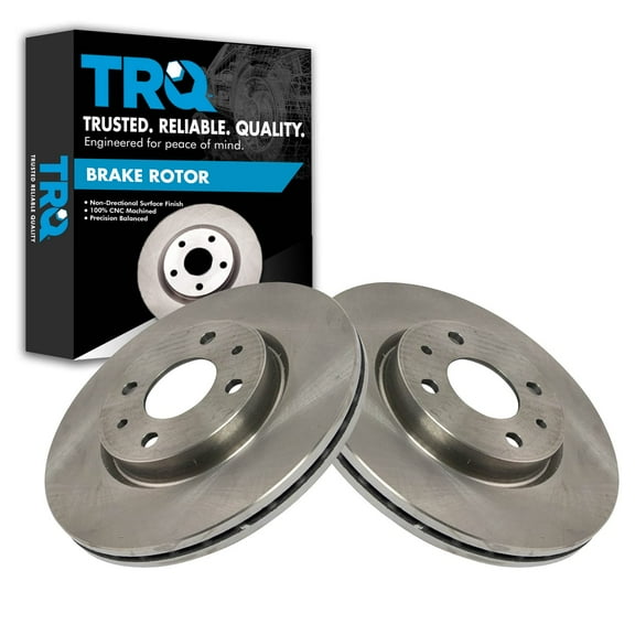 TRQ Front Brake Rotors Set Vented Fits Select 2012-2017 Fiat 500