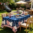 thumbnail image 4 of XGFHYJEH 4th of July Tablecloth, Patriotic Decorations Red White and Blue Print Table Cloth, Memorial Day Table Cloth American Flag for Independence Day Indoor Outdoor Pool Party Decor, 150*200cm, 4 of 5