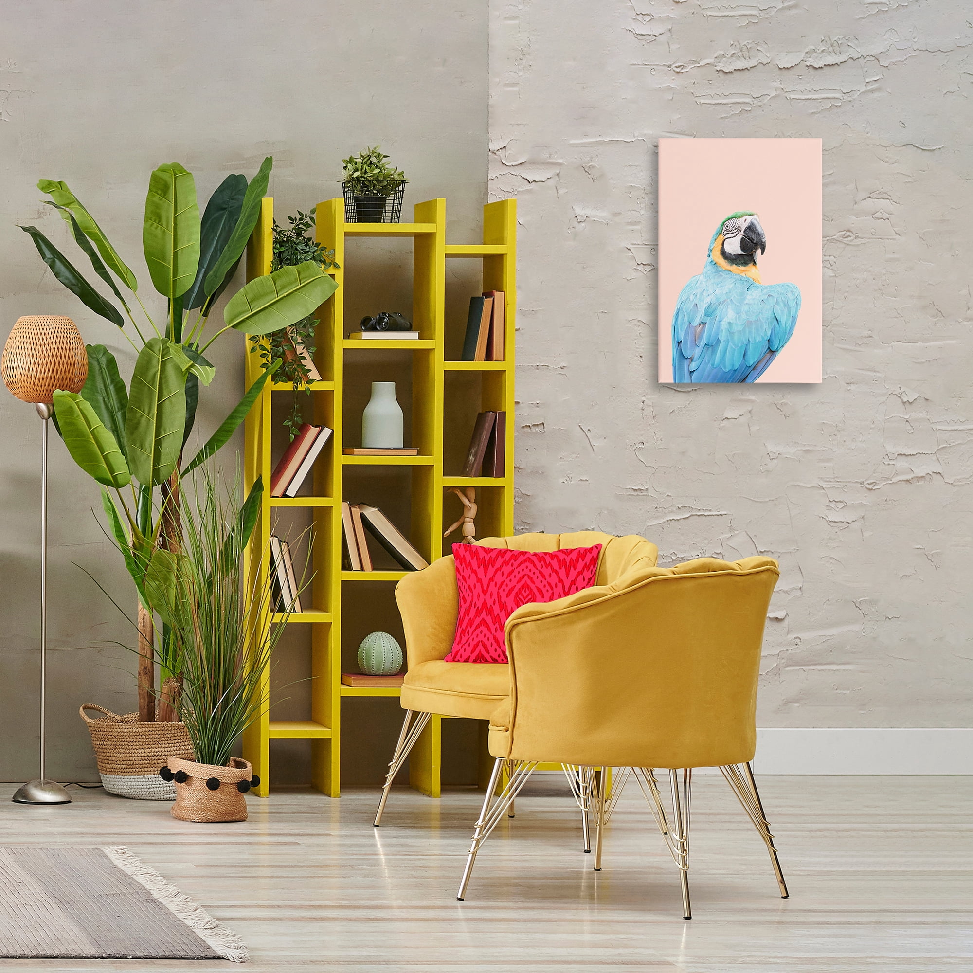 Stupell Industries Blue Ara Macaw Animals Painting Wrapped Canvas Art Print Wall Art, 16 x 24