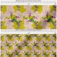 thumbnail image 2 of Soimoi Cotton Cambric Fabric Leaves & Orchids Floral Print Fabric by The Yard 42 Inch Wide, 2 of 7