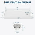 thumbnail image 4 of 60" x 32" Shower Base, Shower Pan with Slip Resistant Textured Surface, CUPC, CSA Certified Acrylic and Fiberglass Shower Floor Base, Removable Stainless Cover, 4 of 8