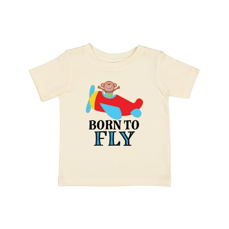 

Inktastic Boys Future Pilot Monkey Airplane Gift Baby Boy T-Shirt