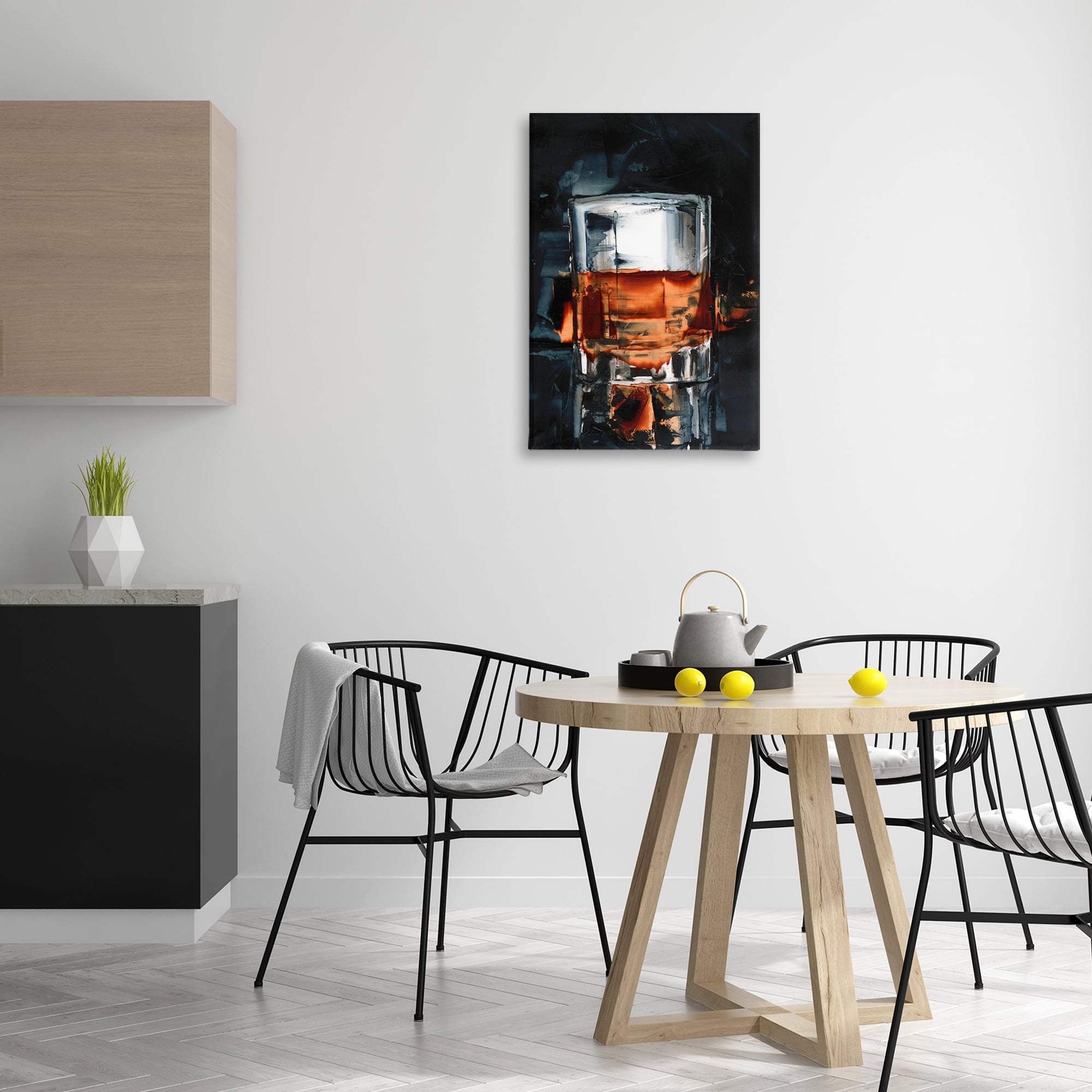 Stupell Industries Whiskey On Rocks Food & Beverage Painting Wrapped Canvas Art Print Wall Art, 20 x 30