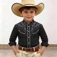 thumbnail image 2 of JAJAHO Boys Cowboy Hippie Shirts Long Sleeve Button Down Collared Casual Floral Printed Shirts For Kids 4-13Y Versatile Tops, 2 of 4