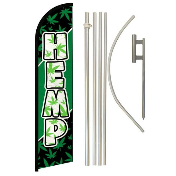 Hemp Windless Banner Flag & Pole Kit