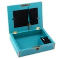 thumbnail image 5 of Daughter Love You All My Heart Teal Wood Locket Jewelry Music Box Plays Tune Wonderful World, 5 of 6