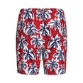 thumbnail image 5 of Gaeub Palm Tree Pattern on Red Printed Men's Short Pajama Pants, Lightweight Lounge & Sleep Bottoms Keep You Cool - 3X-Large, 5 of 9