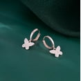 thumbnail image 5 of 925 Sterling Silver CZ Buffterfly Hoop Earrings for Women Teens Sparkling Butterfly Hoop Earrings Huggie Drop, 5 of 12