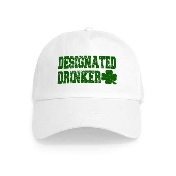 CafePress - Designated Drinker Distressed Cap - Adjustable 100% Brushed Unisex Casual Cotton Baseball Cap, Beige, 1