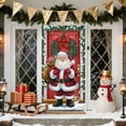 thumbnail image 5 of Fasiaou 1 Packs Christmas Door Cover Santa Claus Design Festive Holiday Decor Polyester Door Hanging for Home Party Indoor Outdoor Christmas Decoration 35 x 71 Inch, 5 of 6